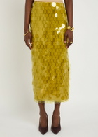 Roksanda Halin Embellished Midi Mesh Skirt Olive