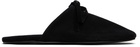 MARIE ADAM-LEENAERDT Black Bow Suede Slippers