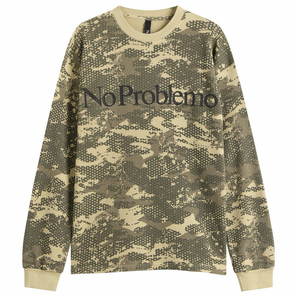 No Problemo Forest Waffle LS T-Shirt in Sand