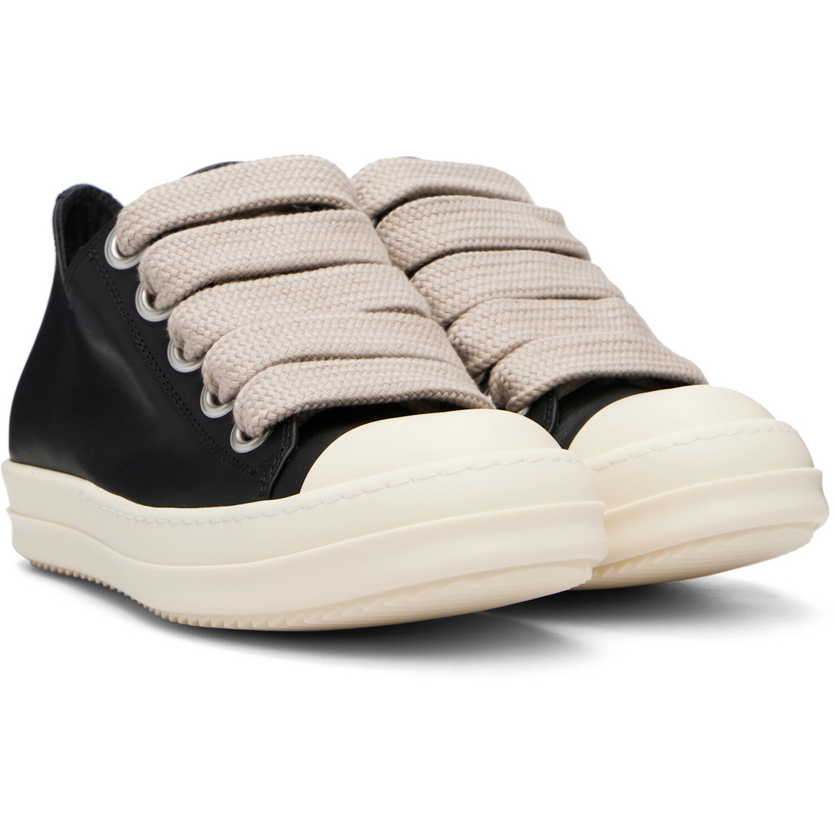 Rick Owens Black Tower Jumbolaced Low Sneaks Sneakers