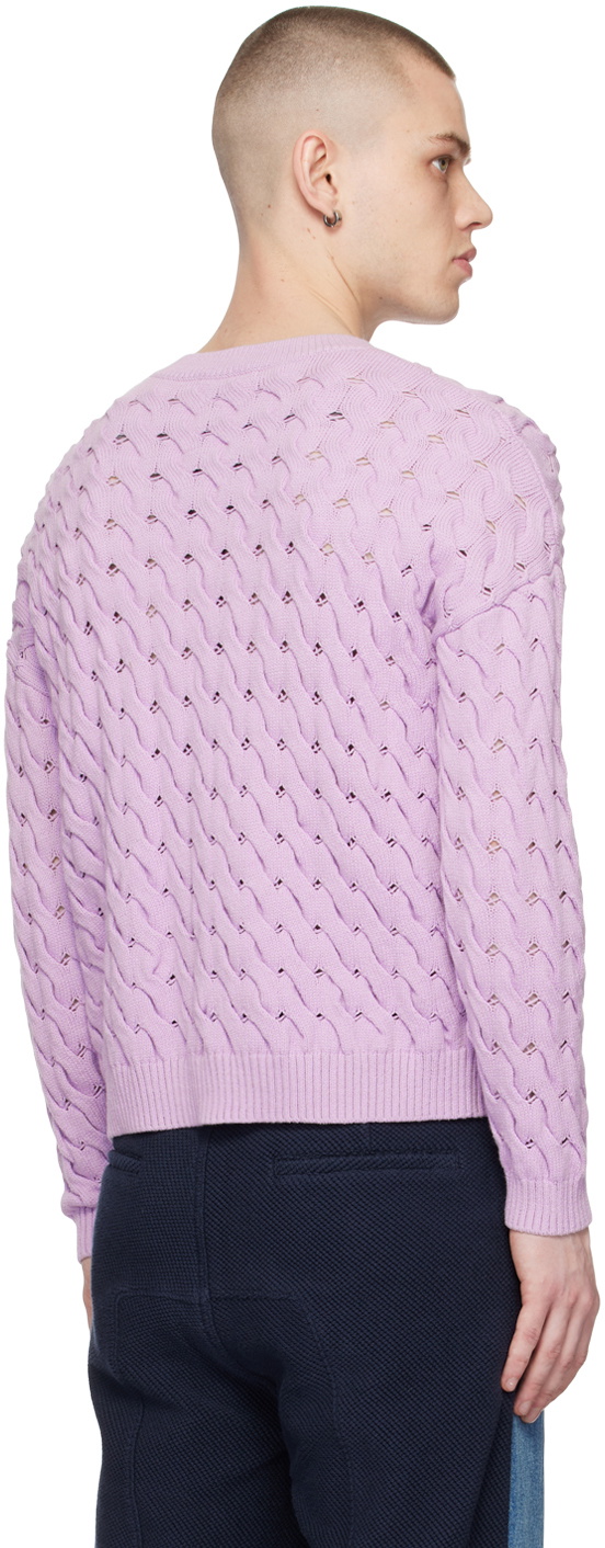 CALVINLUO Purple Crewneck Sweater