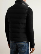 TOM FORD - Slim-Fit Full-Grain Leather-Trimmed Quilted Stretch-Shell Down Gilet - Black