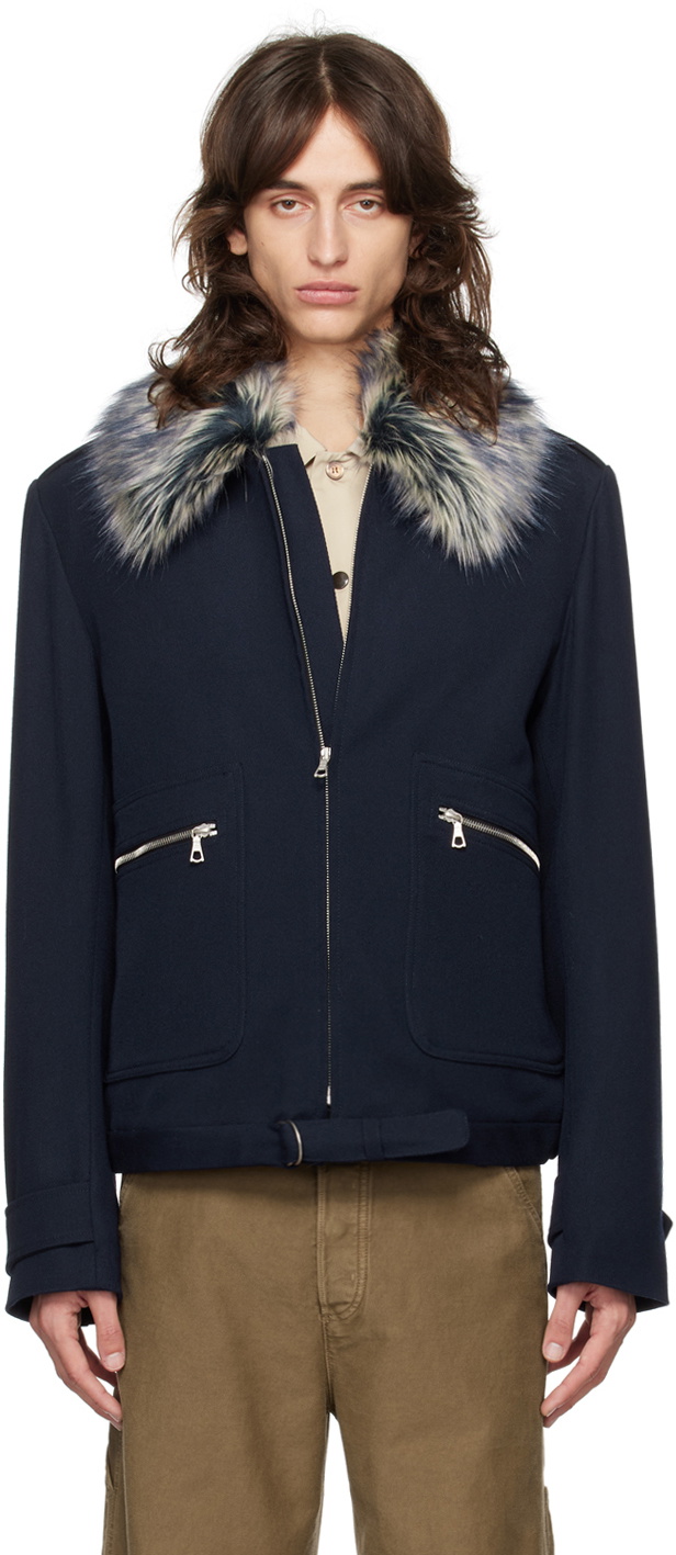Dries Van Noten Navy Wool Jacket Dries Van Noten