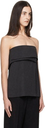 St. Agni Gray Strapless Wrap Top