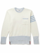 Thom Browne - Hector Striped Intarsia-Knit Cotton Sweater - Neutrals