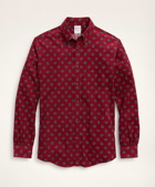 Brooks Brothers Men's Regent Regular-Fit Sport Shirt, Foulard Pinwale Corduroy | Burgundy