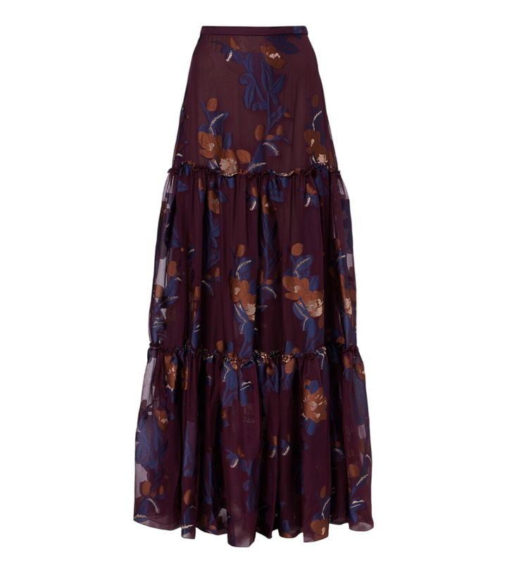 Photo: Etro Tiered silk-blend jacquard maxi skirt