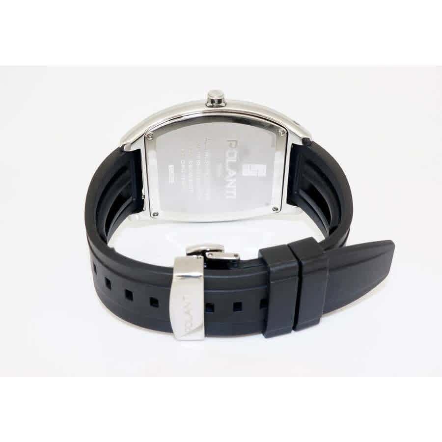 Polanti Time Zone Quartz Black Dial Mens Watch 1Z-101K-SS