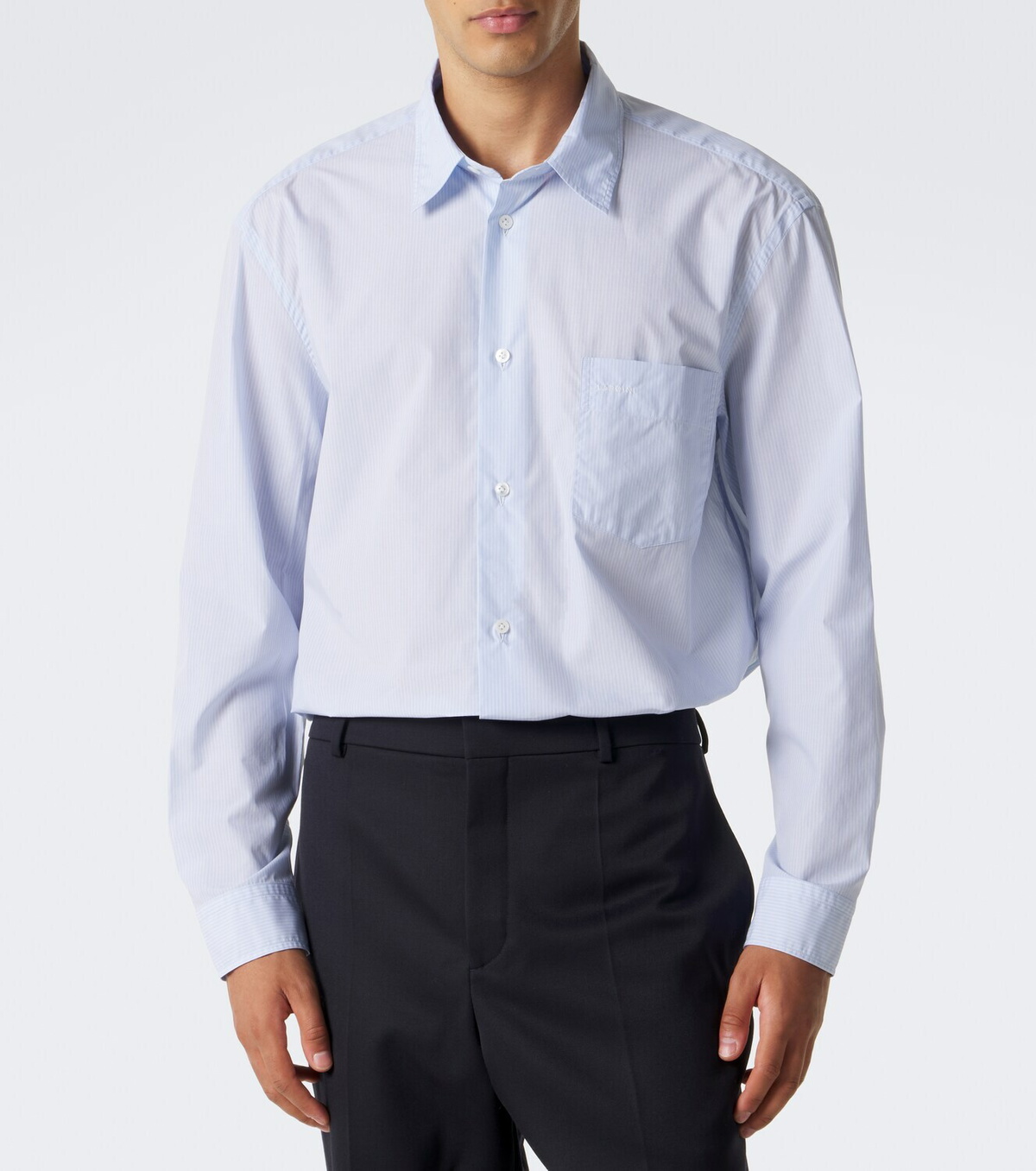 Lardini Striped cotton poplin shirt
