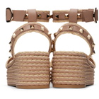 Valentino Garavani Pink Rockstud Flatform Heeled Sandals