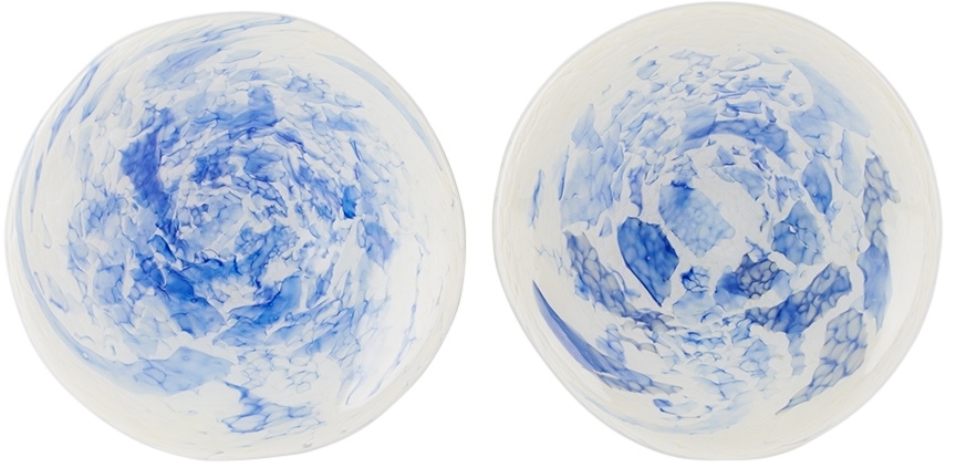 Stories of Italy White & Blue Nougat Dessert Plate Set