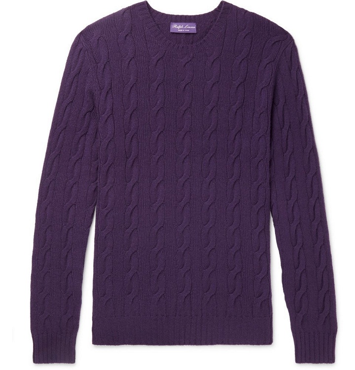 Photo: Ralph Lauren Purple Label - Cable-Knit Cashmere Sweater - Men - Purple
