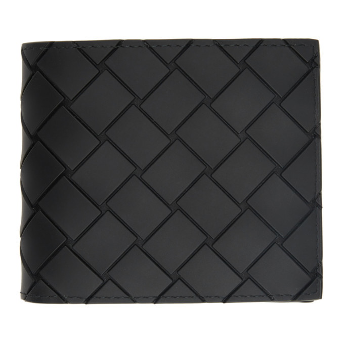 Photo: Bottega Veneta Black Rubber Intrecciato Bifold Wallet