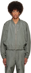 Karmuel Young Gray Molded Bulk Bomber Jacket