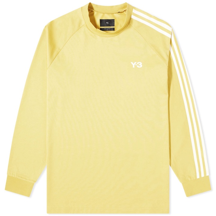 Photo: Y-3 Men's 3S Long Sleeve T-Shirt in Blanch Yellow/Off White