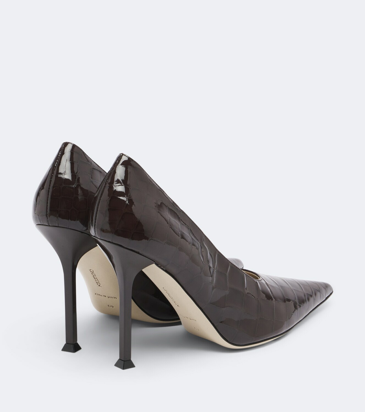 Christen Helix croc-effect patent leather pumps