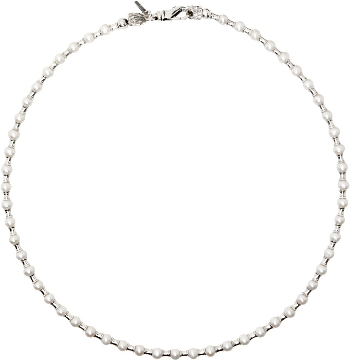 Photo: Emanuele Bicocchi White & Silver Pearl Spacers Necklace