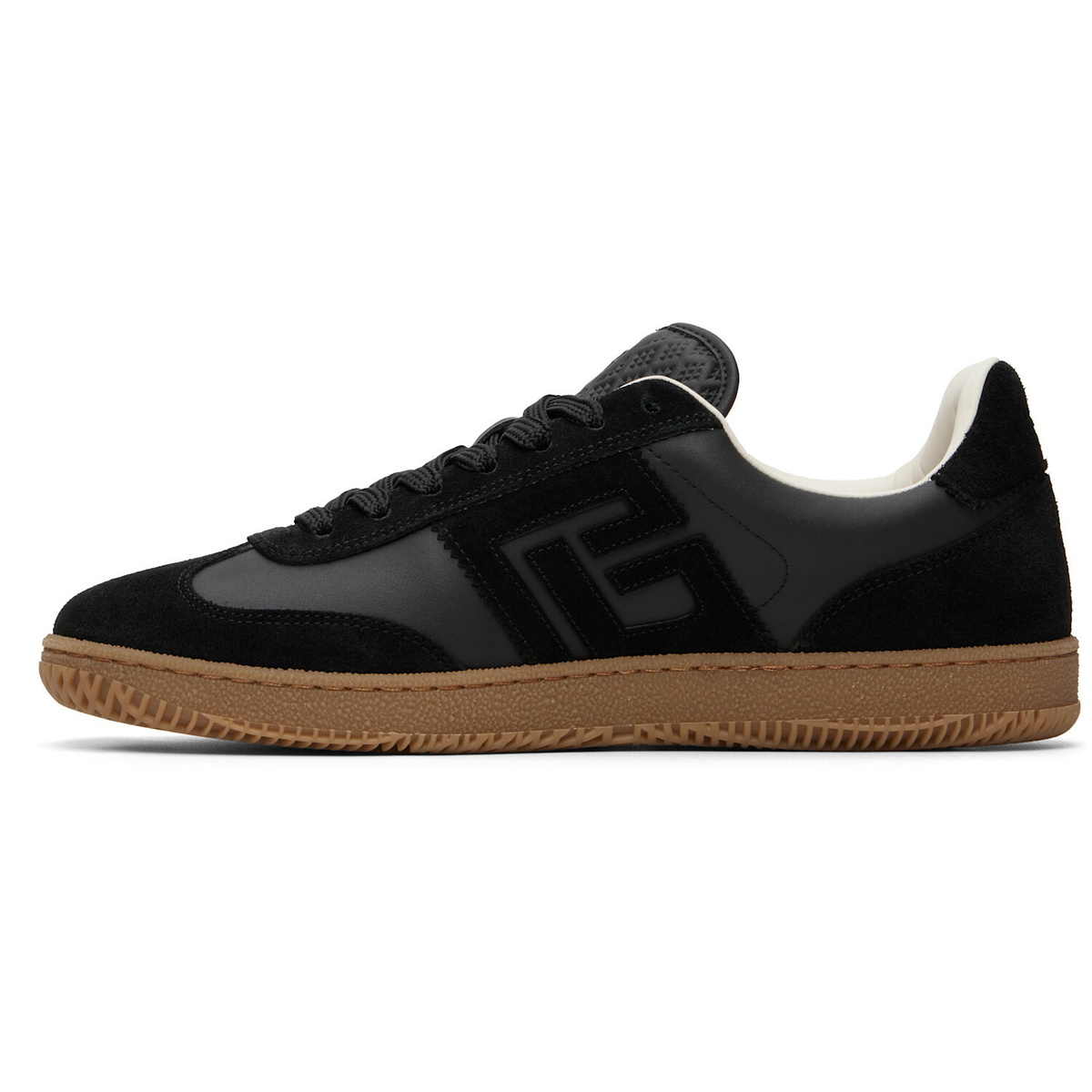 BALMAIN Black Suede & Smooth Leather 'Balmain Swan' Sneakers