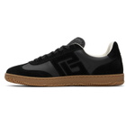 BALMAIN Black Suede & Smooth Leather 'Balmain Swan' Sneakers
