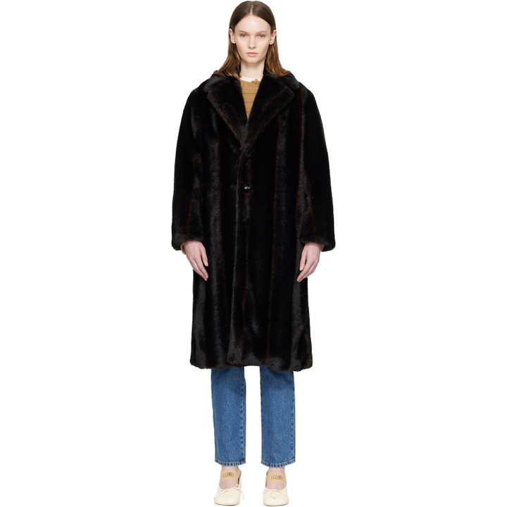 Photo: MM6 Maison Margiela Brown Faux-Fur Coat