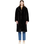 MM6 Maison Margiela Brown Faux-Fur Coat