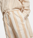 Toteme - Striped straight cotton and silk pants