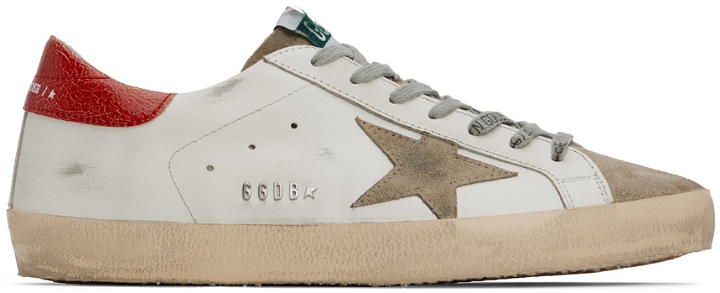 Photo: Golden Goose White & Taupe Superstar Sneakers