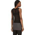 Nicolas Andreas Taralis Black Mesh Contrast Panel Tank Top