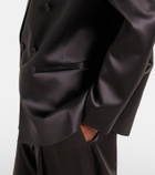 The Sei Double-breasted silk satin blazer