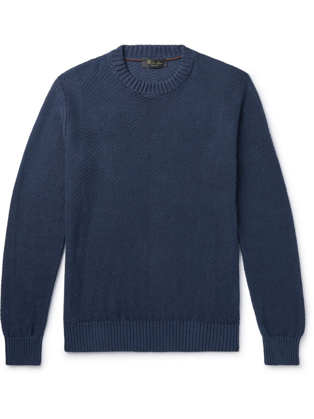 Photo: LORO PIANA - Slim-Fit Linen Sweater - Blue - IT 52