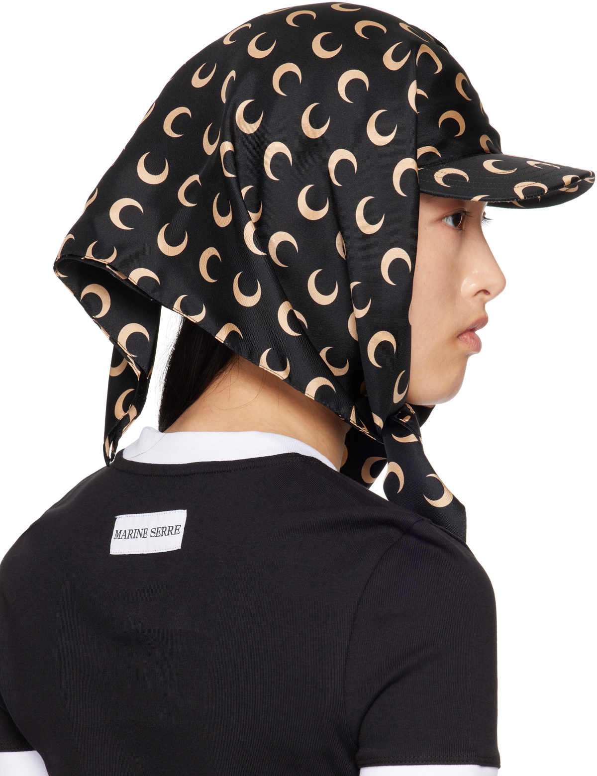 帽子 MARINE SERRE Regenerated CAP Regenerated Silk Scarves Veiled Cap • Marine Serre