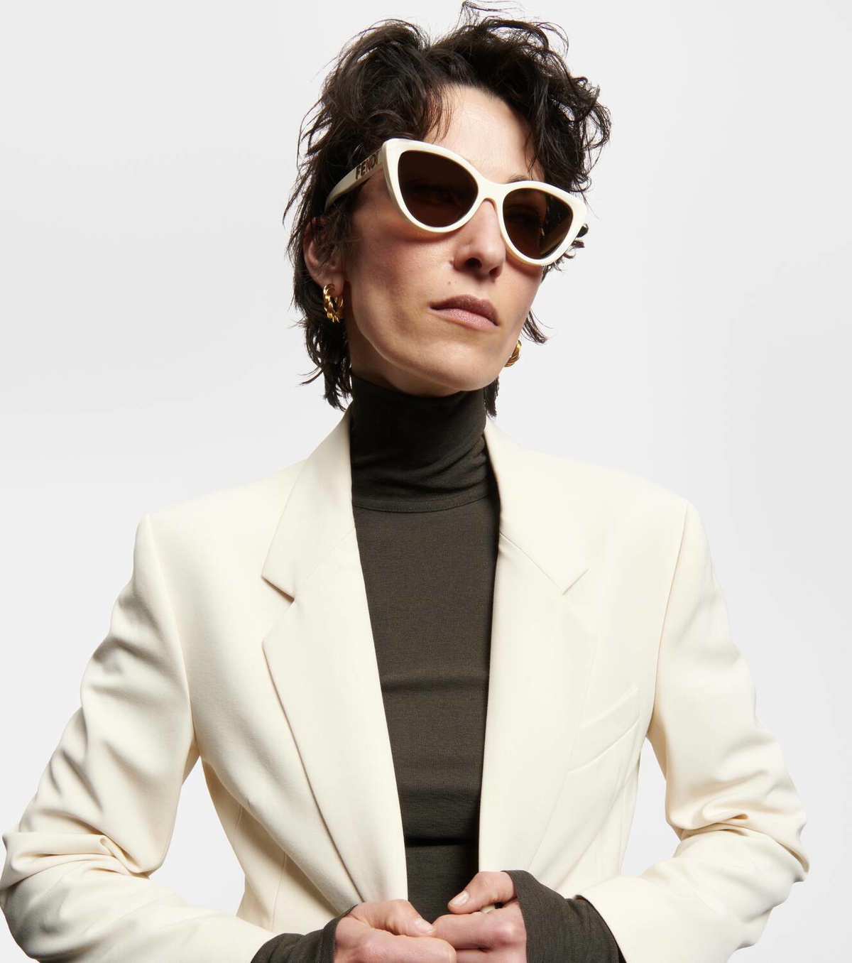 【FENDI】cat-eye アセテート サングラス FENDI EYEWEAR FF Diamonds cat-eye acetate sunglasses | NET-A