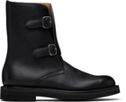 AURALEE Black Leather Work Boots