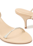 Chloe Zia 80 Crystal-embellished Leather Sandals Beige