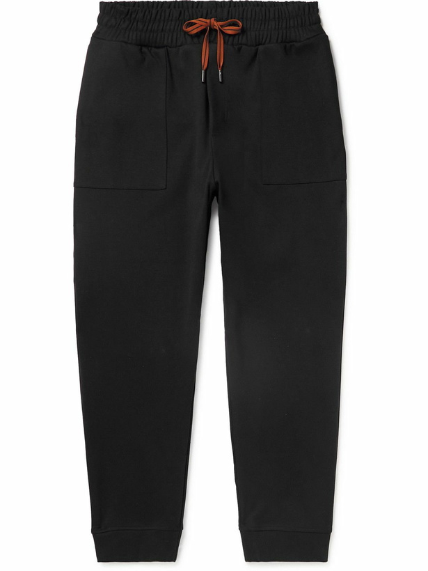 Photo: Zegna - Tapered Cotton-Jersey Sweatpants - Black