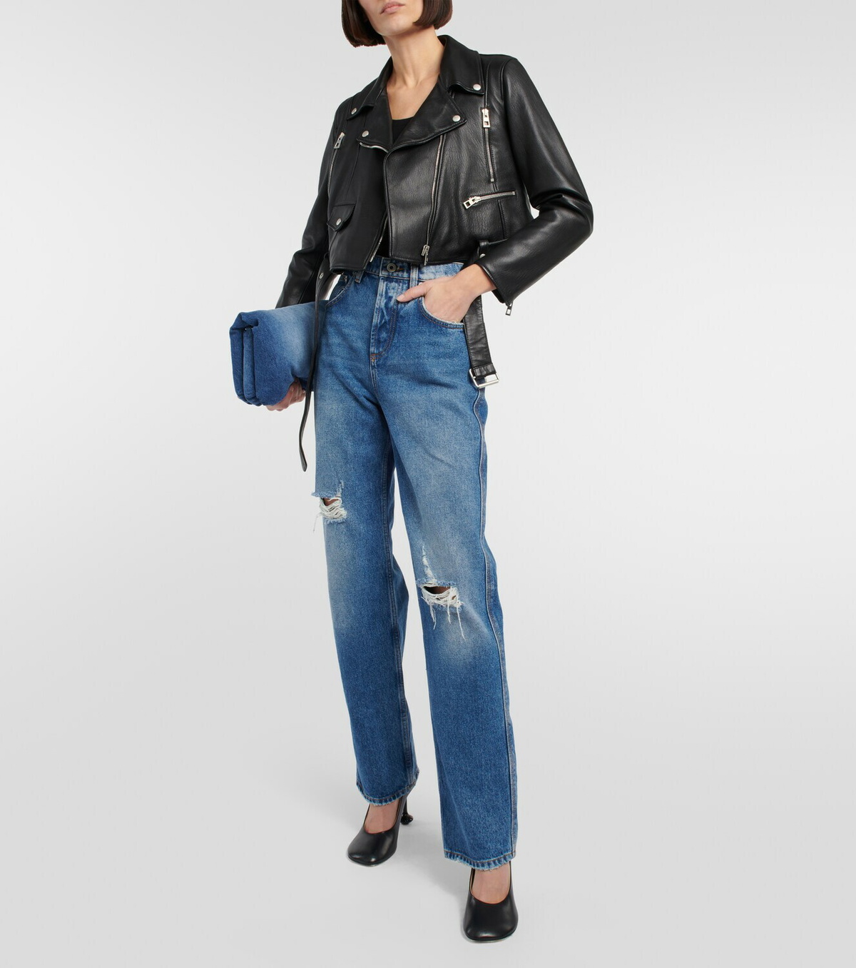 Loewe - Cropped leather jacket Loewe