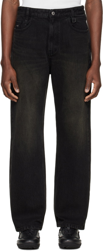 Photo: WOOYOUNGMI Black Tin Wash Straight Jeans