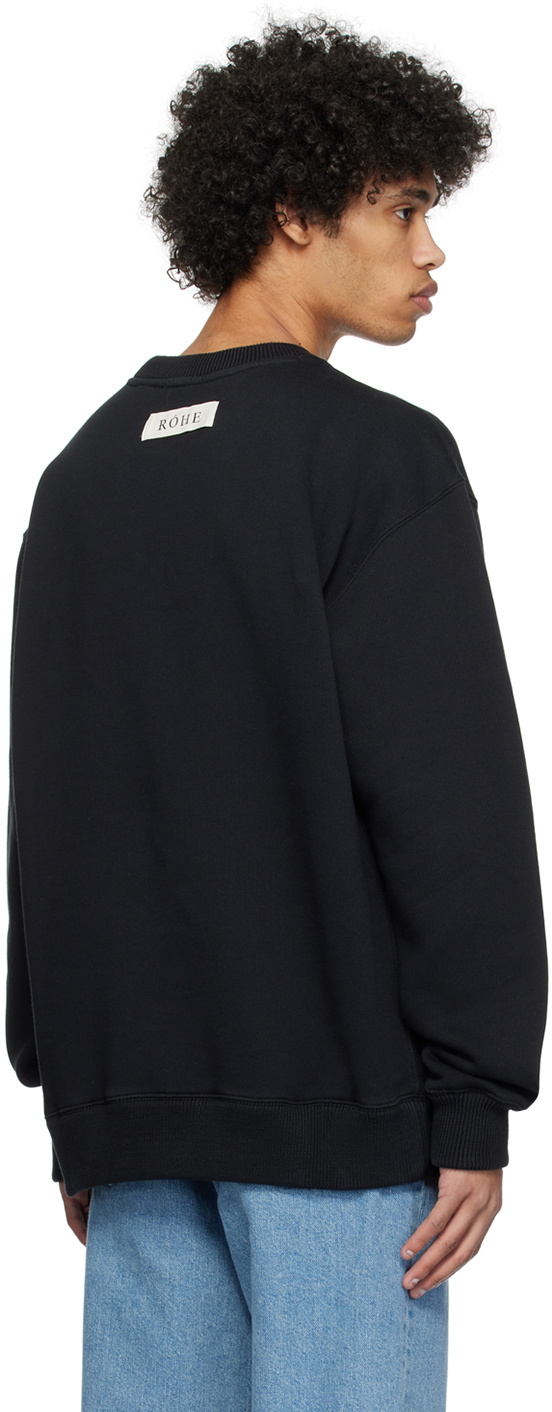 Róhe Black Crewneck Sweatshirt