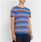 Orlebar Brown - Sammy Striped Cotton and Linen-Blend T-Shirt - Blue