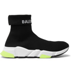 Balenciaga - Speed Sock Stretch-Knit Slip-On Sneakers - Men - Black