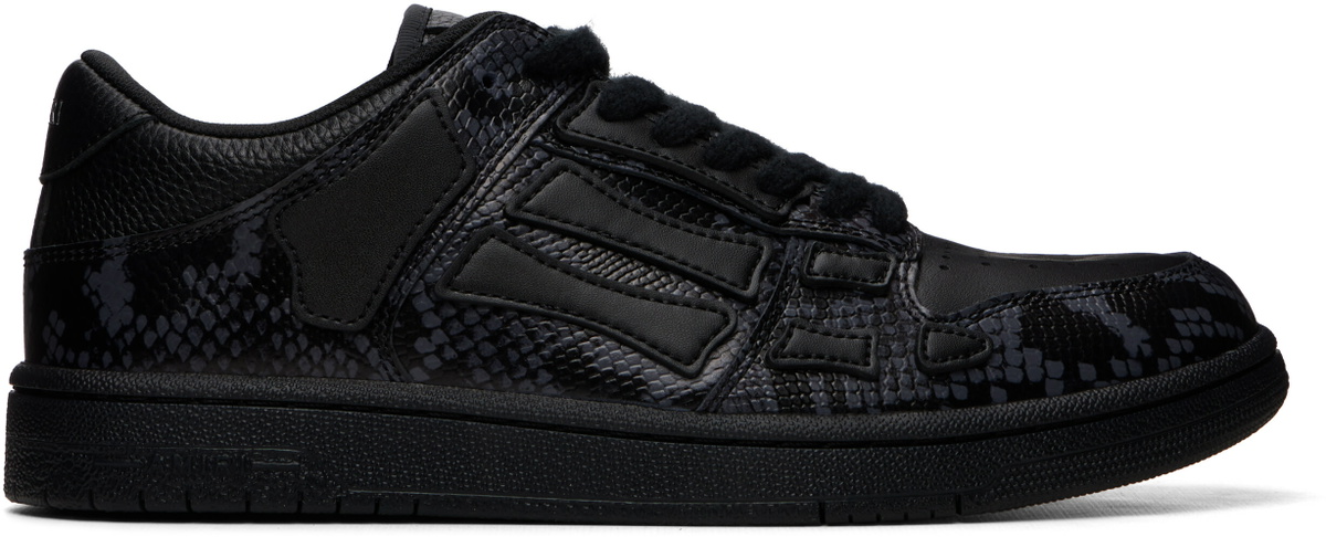 AMIRI Black Printed Python Skel Top Low Sneakers