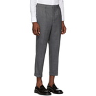 AMI Alexandre Mattiussi Black and Grey Pleated Carrot Trousers