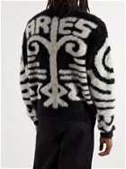 Aries - Jacquard-Knit Sweater - Black