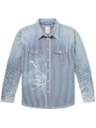 Visvim - Distressed Striped Denim Shirt - Blue