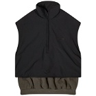Fear of God ESSENTIALS Men's Spring Nylon Fleece Mockneck Vest in Ink/Jet Black