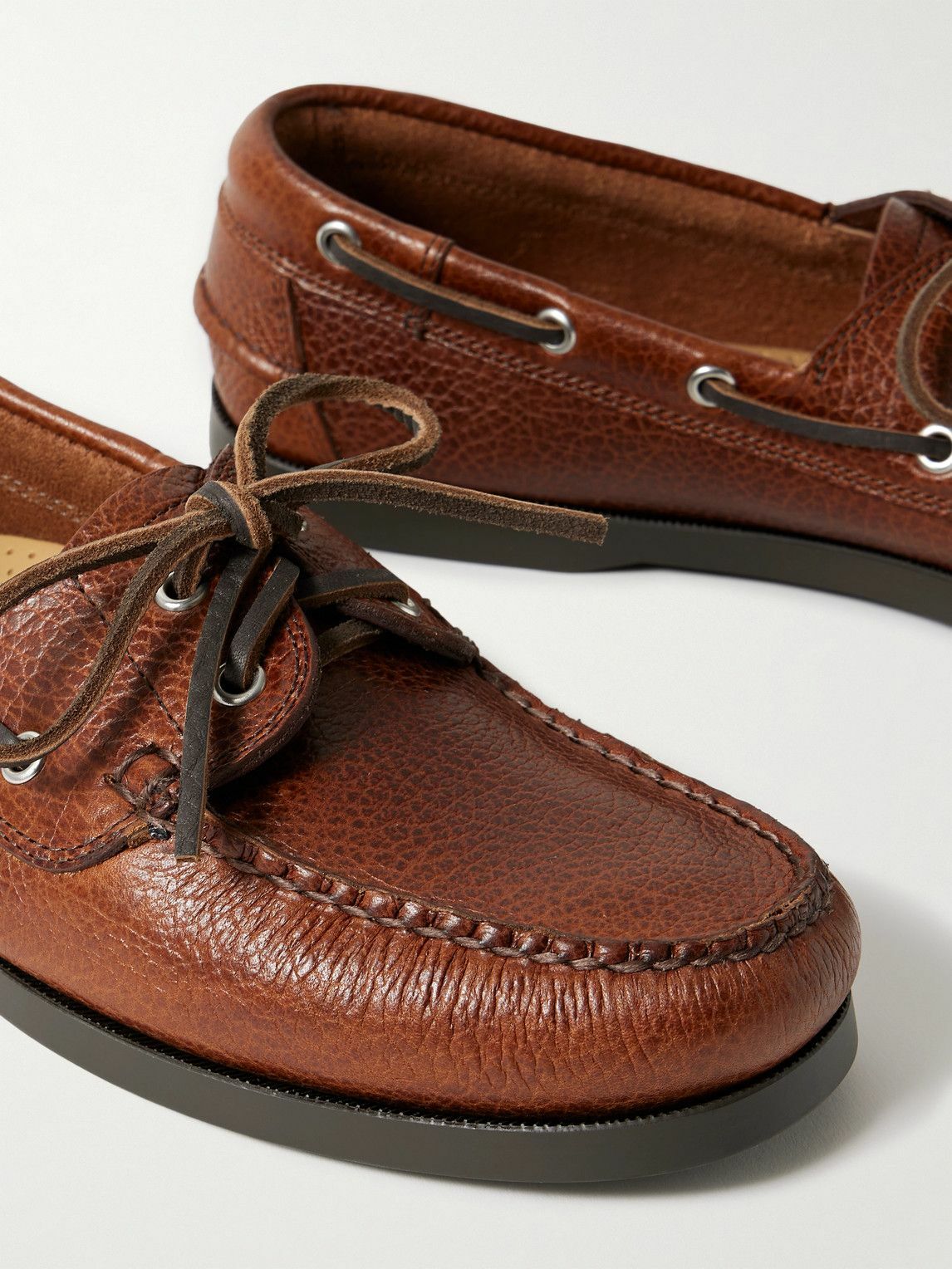 G.H. BASS - Jetty II Full-Grain Leather Boat Shoes - Brown