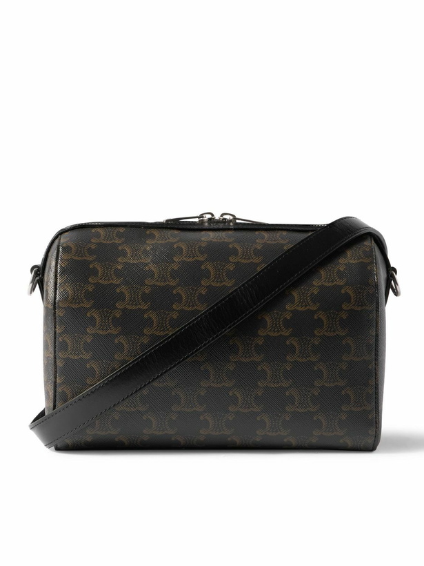 Photo: CELINE - Boston Mini Leather-Trimmed Monogrammed Coated-Canvas Messenger Bag