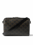 CELINE - Boston Mini Leather-Trimmed Monogrammed Coated-Canvas Messenger Bag