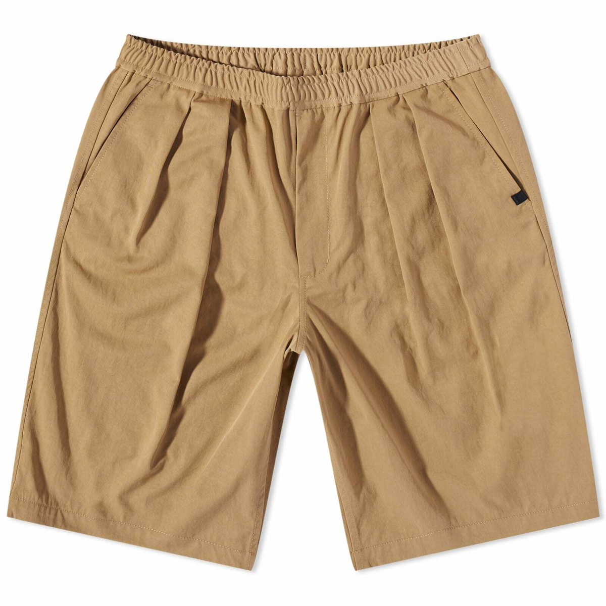 DAIWA Men's Tech Easy 2 Pleat Twill Short in Beige DAIWA