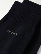 Zegna - Everyday Logo-Intarsia Cotton-Blend Socks